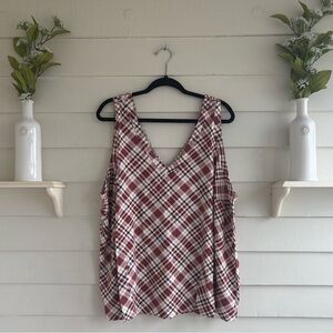 Torrid Challis Tank Ocean Sunset Plaid Women’s Size 3X NWT
